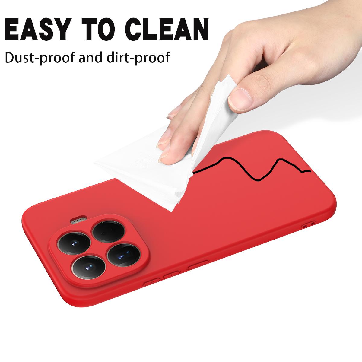 For Xiaomi 17T Pro 5G Solid Color Liquid Silicone Dropproof Full Coverage Phone Case - Red - EDA006707030A