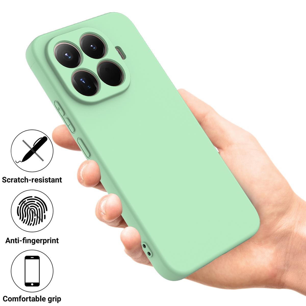 For Xiaomi 17T Pro 5G Solid Color Liquid Silicone Dropproof Full Coverage Phone Case - Green - EDA006707030B