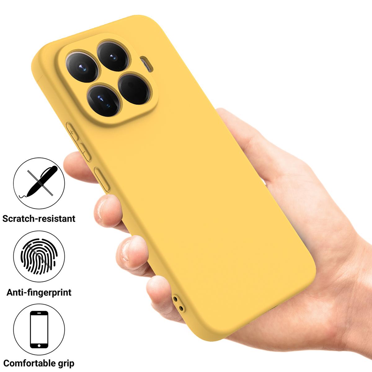 For Xiaomi 17T Pro 5G Solid Color Liquid Silicone Dropproof Full Coverage Phone Case - Yellow - EDA006707030C