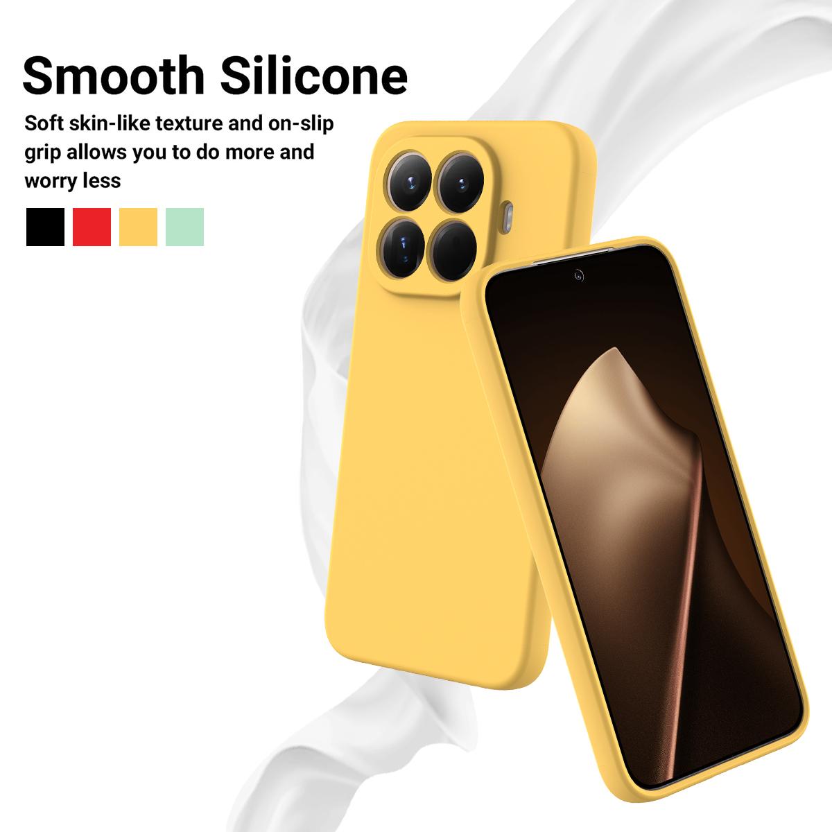 For Xiaomi 17T Pro 5G Solid Color Liquid Silicone Dropproof Full Coverage Phone Case - Yellow - EDA006707030C