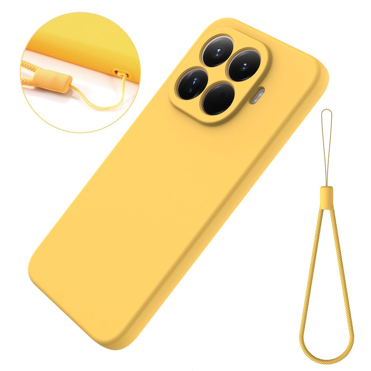 For Xiaomi 17T Pro 5G Solid Color Liquid Silicone Dropproof Full Coverage Phone Case - Yellow - EDA006707030C