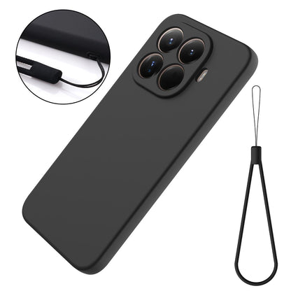 For Xiaomi 17T Pro 5G Solid Color Liquid Silicone Dropproof Full Coverage Phone Case - Black - EDA006707030D