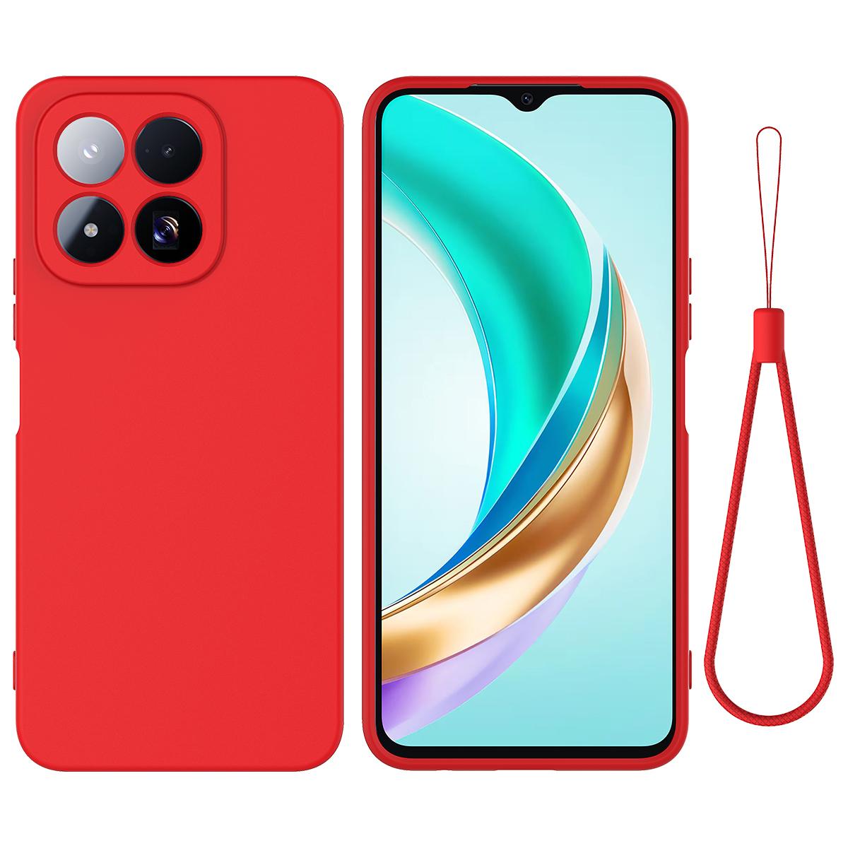 For Xiaomi 17 Max 5G Solid Color Liquid Silicone Dropproof Full Coverage Phone Case - Red - EDA006707032A