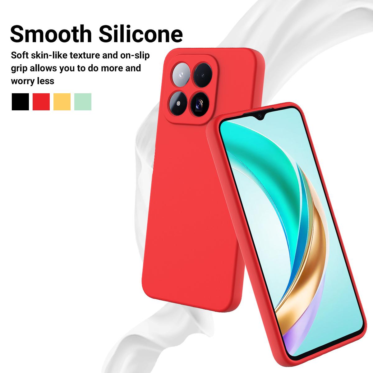 For Xiaomi 17 Max 5G Solid Color Liquid Silicone Dropproof Full Coverage Phone Case - Red - EDA006707032A