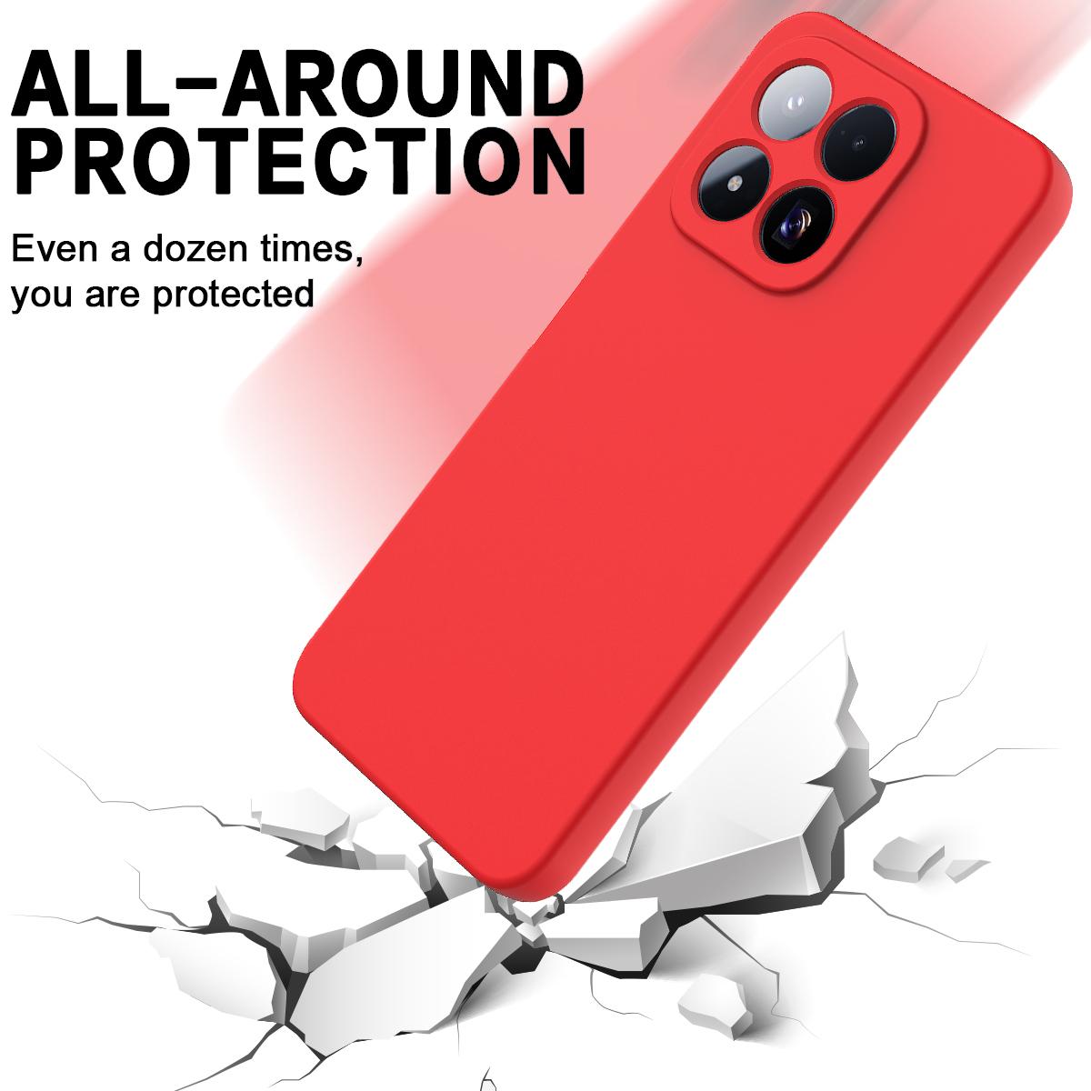 For Xiaomi 17 Max 5G Solid Color Liquid Silicone Dropproof Full Coverage Phone Case - Red - EDA006707032A