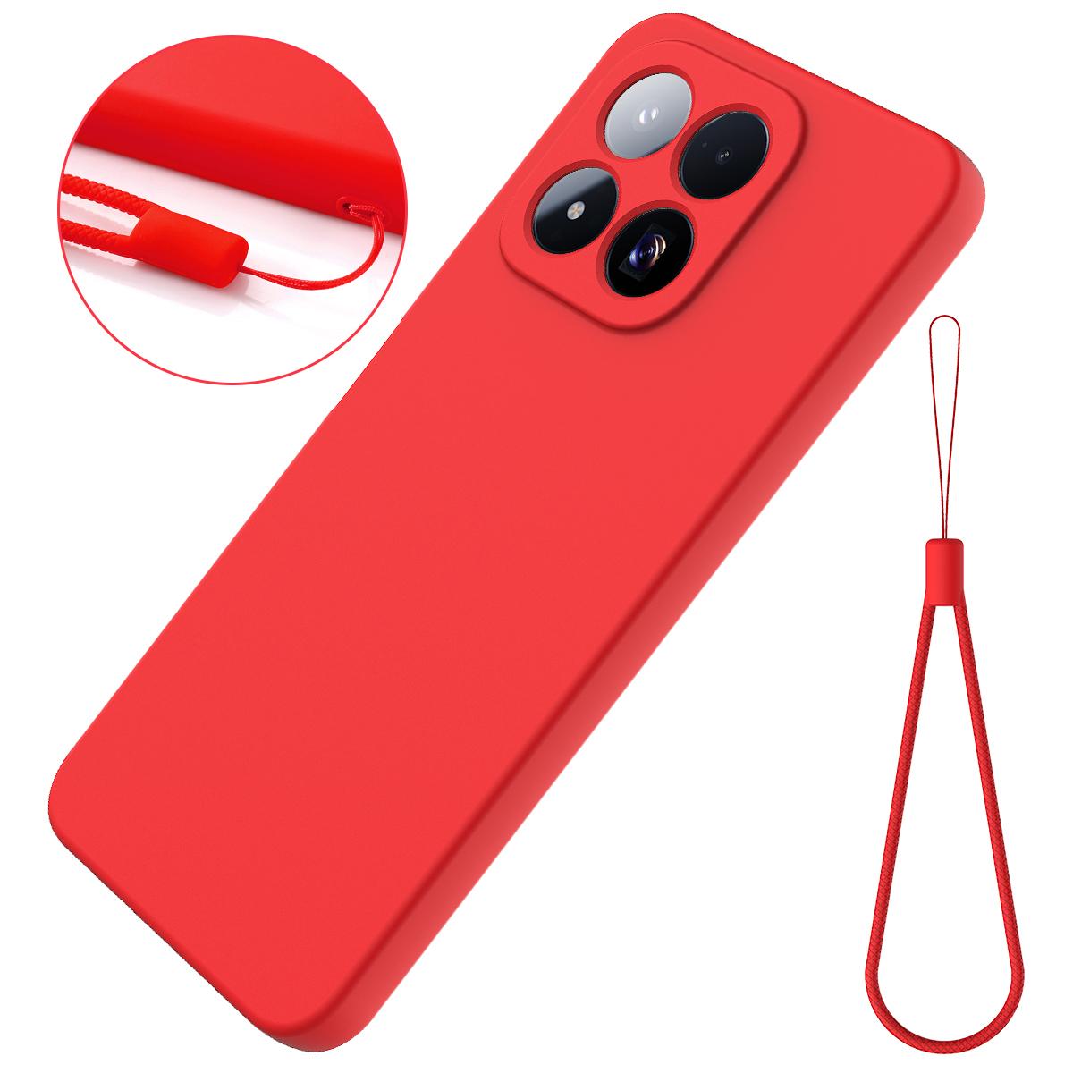 For Xiaomi 17 Max 5G Solid Color Liquid Silicone Dropproof Full Coverage Phone Case - Red - EDA006707032A