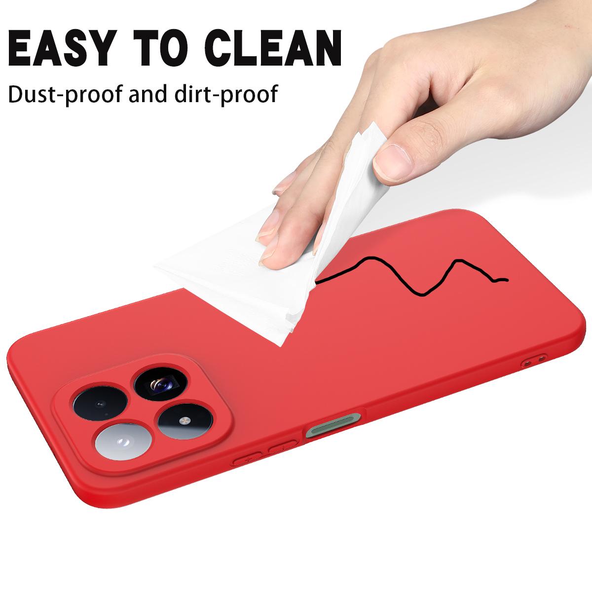 For Xiaomi 17 Max 5G Solid Color Liquid Silicone Dropproof Full Coverage Phone Case - Red - EDA006707032A