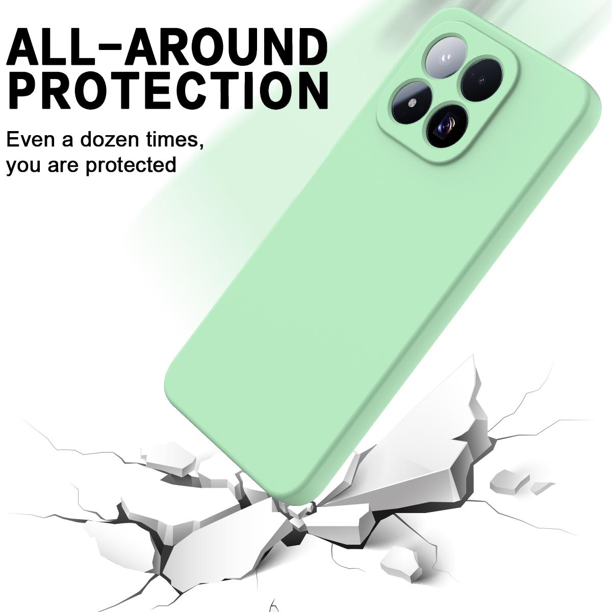 For Xiaomi 17 Max 5G Solid Color Liquid Silicone Dropproof Full Coverage Phone Case - Green - EDA006707032B