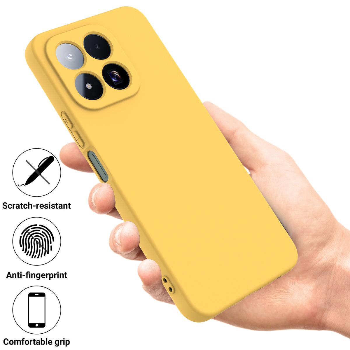 For Xiaomi 17 Max 5G Solid Color Liquid Silicone Dropproof Full Coverage Phone Case - Yellow - EDA006707032C