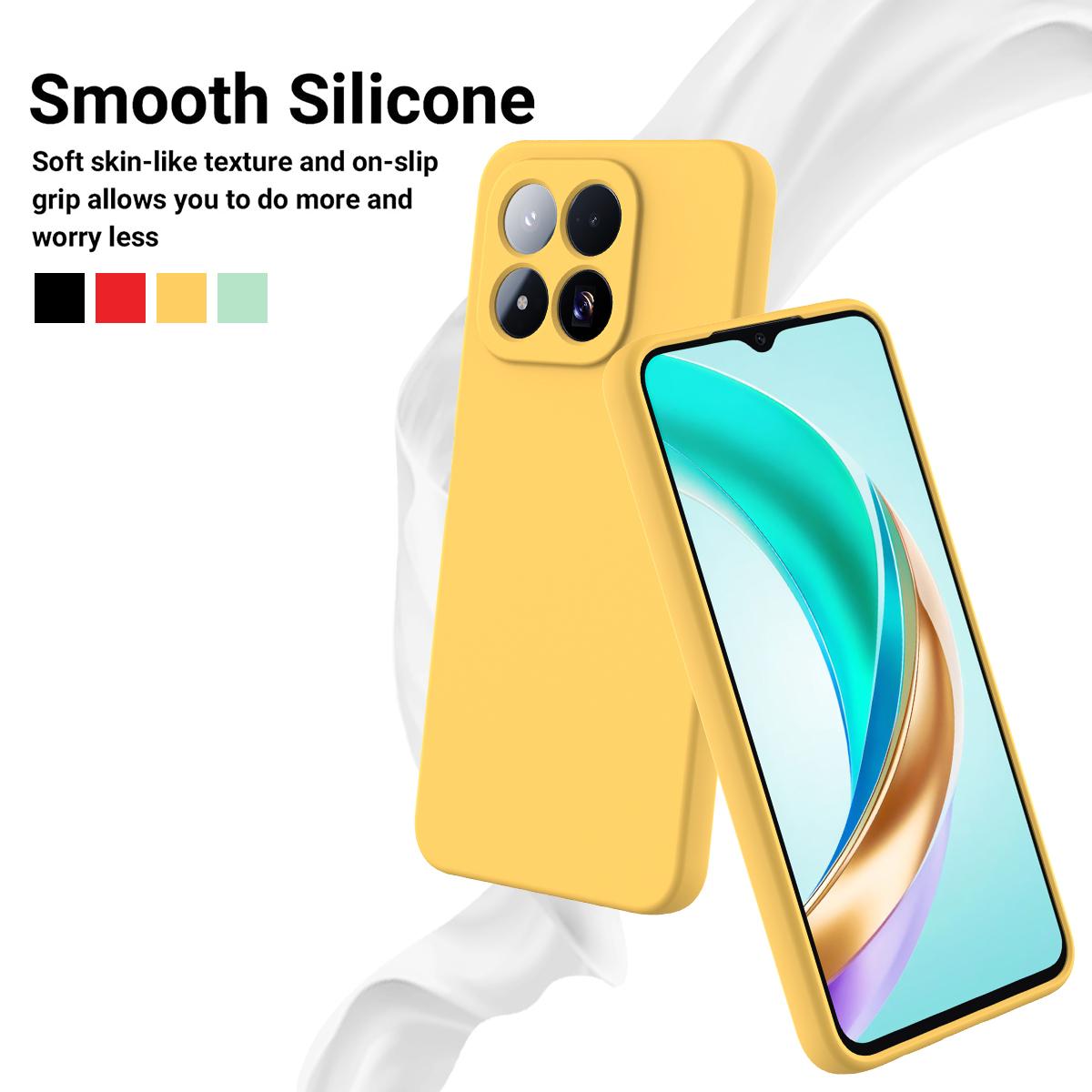 For Xiaomi 17 Max 5G Solid Color Liquid Silicone Dropproof Full Coverage Phone Case - Yellow - EDA006707032C
