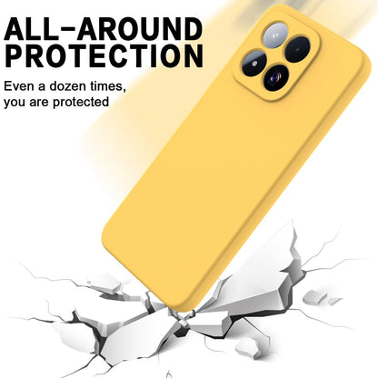 For Xiaomi 17 Max 5G Solid Color Liquid Silicone Dropproof Full Coverage Phone Case - Yellow - EDA006707032C