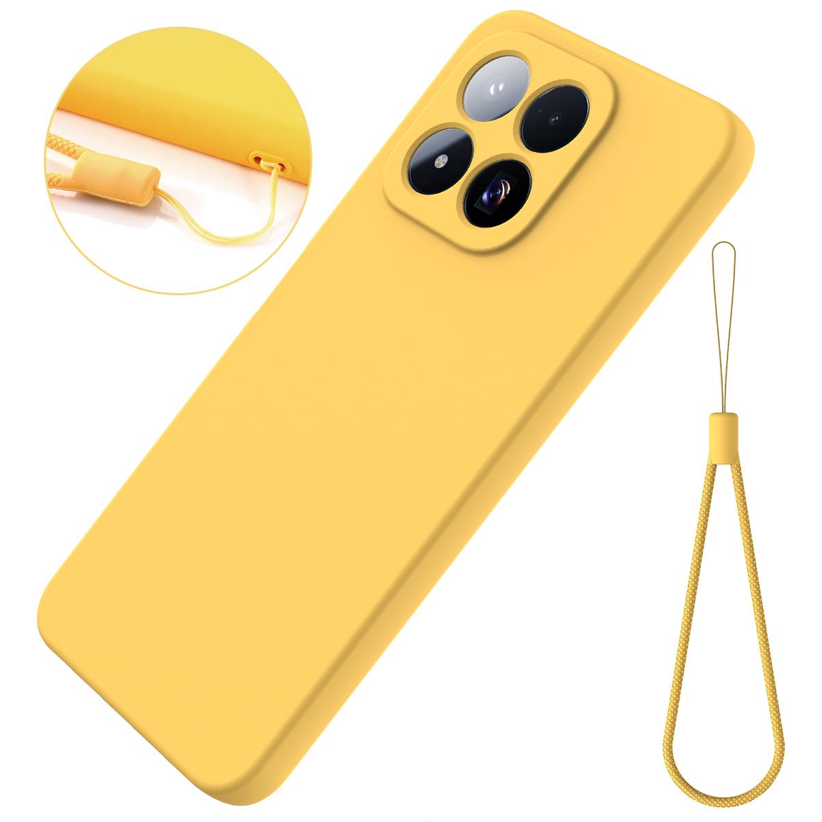 For Xiaomi 17 Max 5G Solid Color Liquid Silicone Dropproof Full Coverage Phone Case - Yellow - EDA006707032C