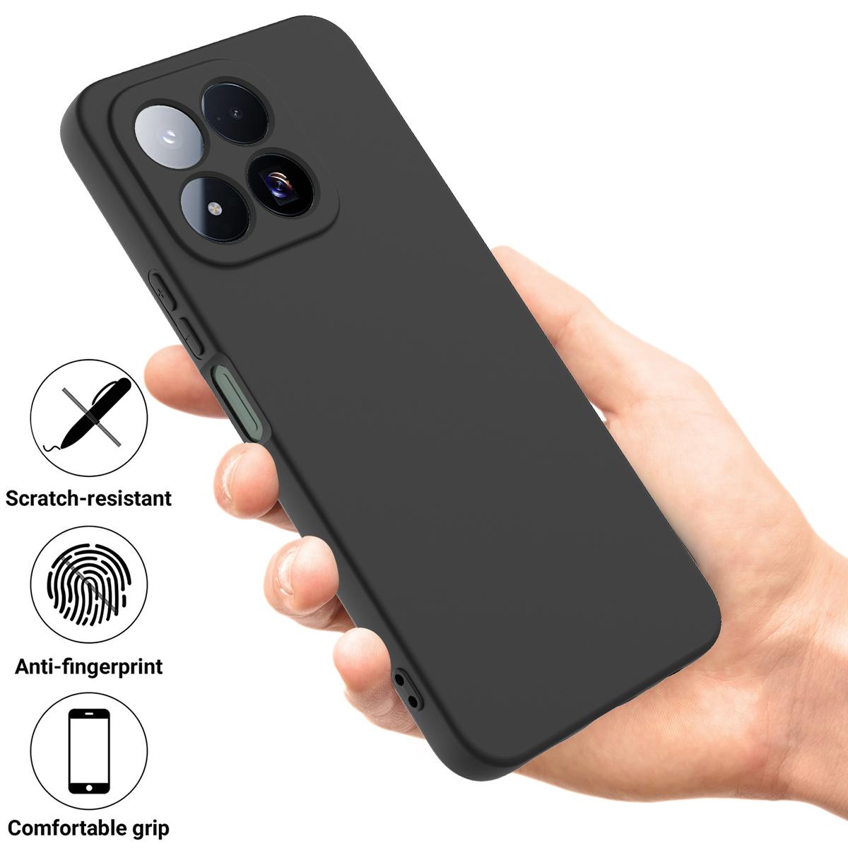 For Xiaomi 17 Max 5G Solid Color Liquid Silicone Dropproof Full Coverage Phone Case - Black - EDA006707032D