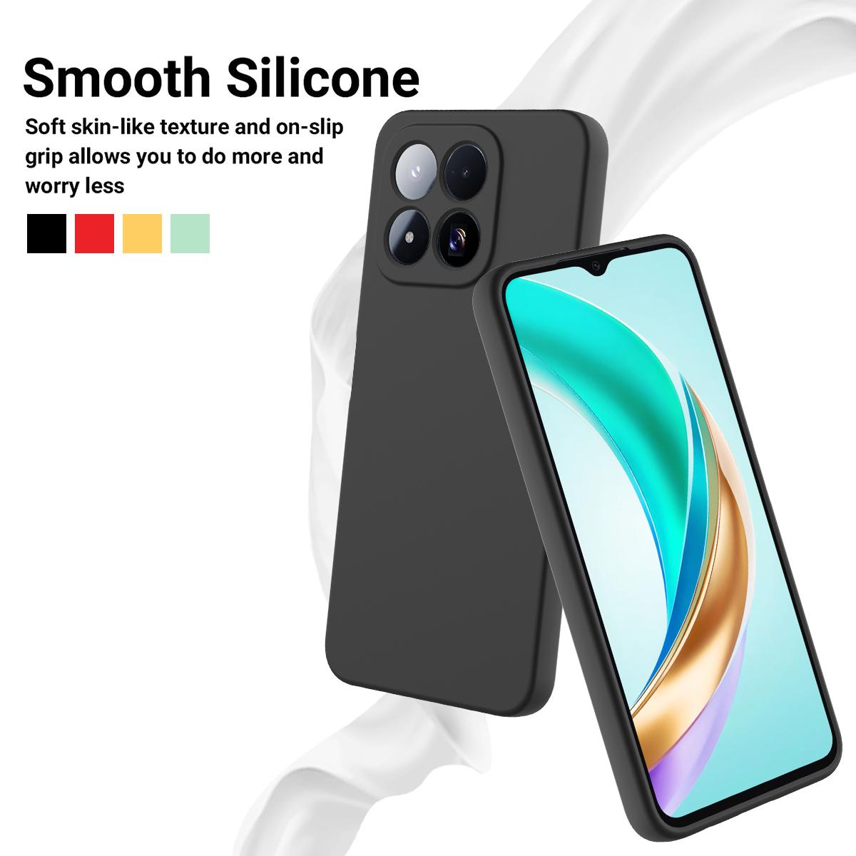 For Xiaomi 17 Max 5G Solid Color Liquid Silicone Dropproof Full Coverage Phone Case - Black - EDA006707032D