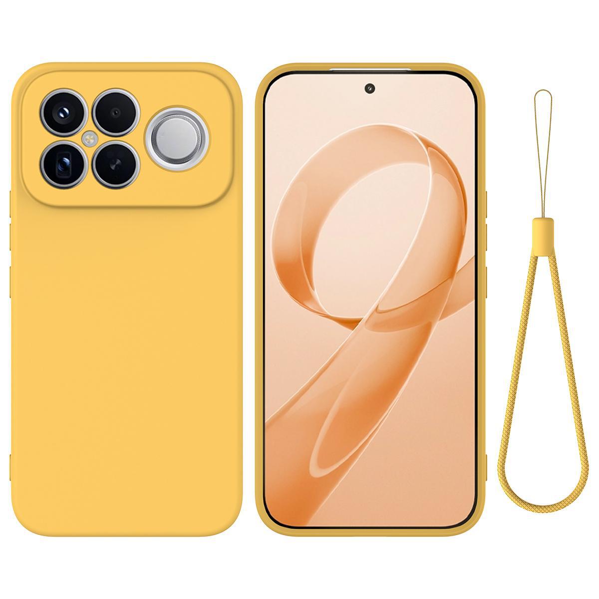 For Redmi K90 Pro Max / Poco F8 Ultra Solid Color Liquid Silicone Dropproof Full Coverage Phone Case(Yellow)