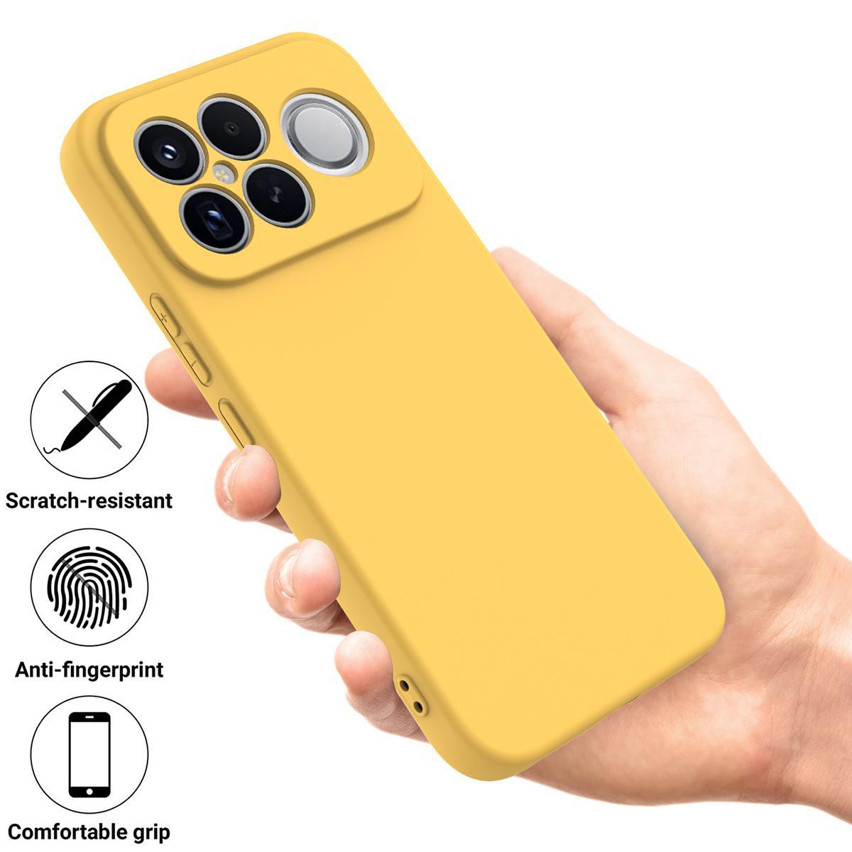 For Redmi K90 Pro Max / Poco F8 Ultra Solid Color Liquid Silicone Dropproof Full Coverage Phone Case(Yellow)
