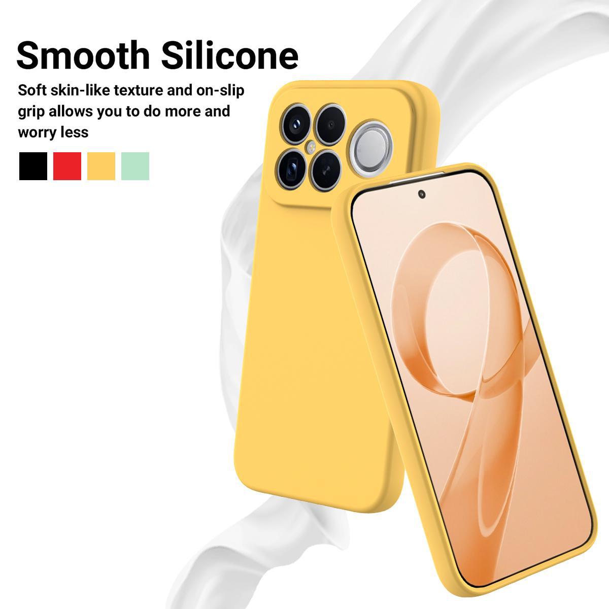 For Redmi K90 Pro Max / Poco F8 Ultra Solid Color Liquid Silicone Dropproof Full Coverage Phone Case(Yellow)