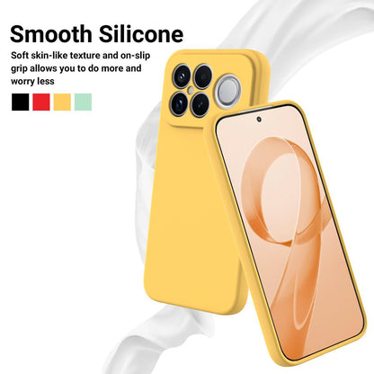 For Redmi K90 Pro Max / Poco F8 Ultra Solid Color Liquid Silicone Dropproof Full Coverage Phone Case(Yellow)