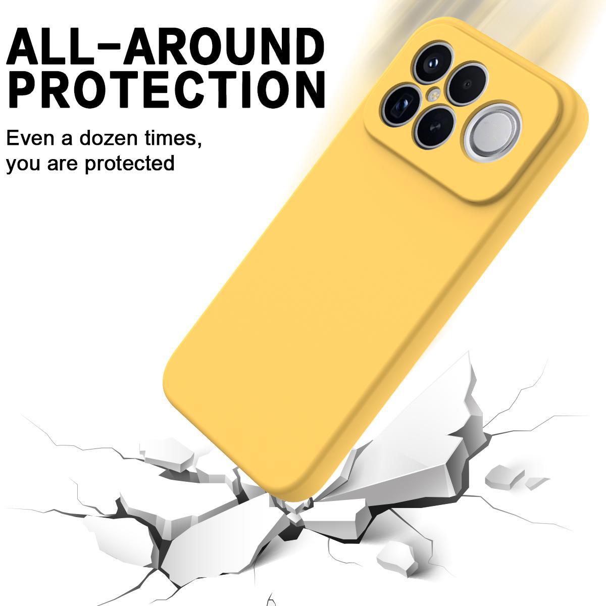 For Redmi K90 Pro Max / Poco F8 Ultra Solid Color Liquid Silicone Dropproof Full Coverage Phone Case(Yellow)