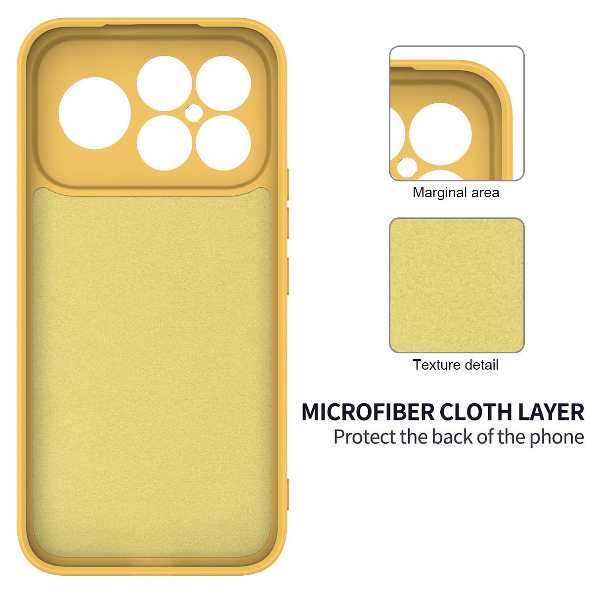 For Redmi K90 Pro Max / Poco F8 Ultra Solid Color Liquid Silicone Dropproof Full Coverage Phone Case(Yellow)