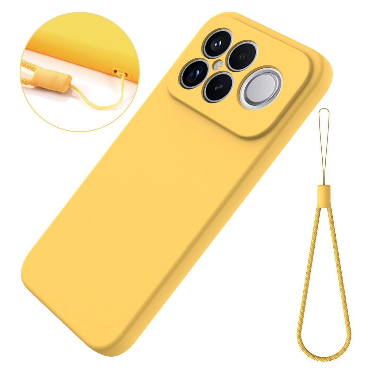 For Redmi K90 Pro Max / Poco F8 Ultra Solid Color Liquid Silicone Dropproof Full Coverage Phone Case(Yellow)