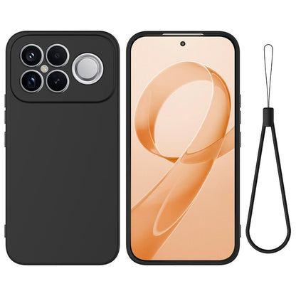 For Redmi K90 Pro Max / Poco F8 Ultra Solid Color Liquid Silicone Dropproof Full Coverage Phone Case(Black)
