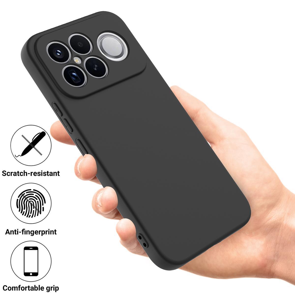 For Redmi K90 Pro Max / Poco F8 Ultra Solid Color Liquid Silicone Dropproof Full Coverage Phone Case(Black)