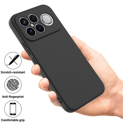 For Redmi K90 Pro Max / Poco F8 Ultra Solid Color Liquid Silicone Dropproof Full Coverage Phone Case(Black)