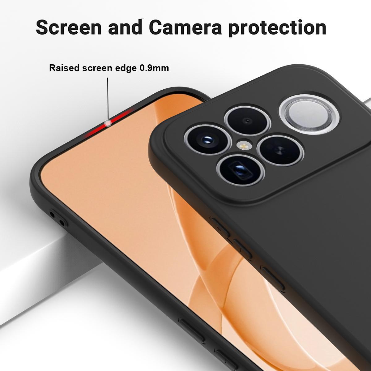 For Redmi K90 Pro Max / Poco F8 Ultra Solid Color Liquid Silicone Dropproof Full Coverage Phone Case(Black)