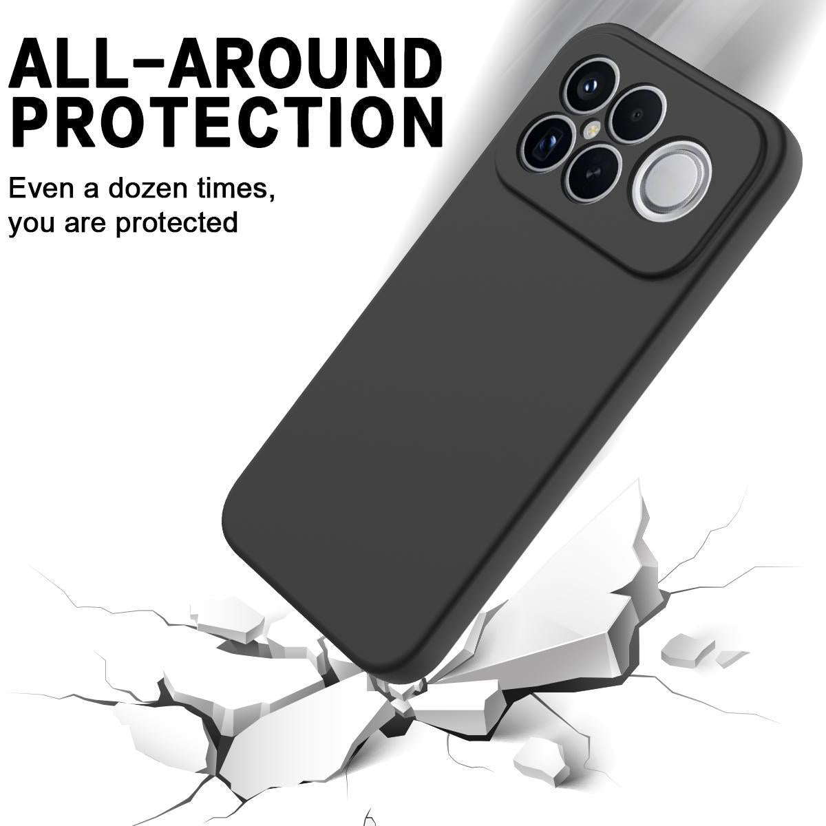 For Redmi K90 Pro Max / Poco F8 Ultra Solid Color Liquid Silicone Dropproof Full Coverage Phone Case(Black)