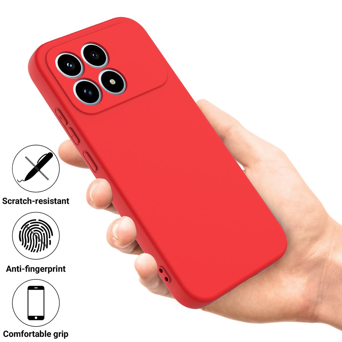 For Redmi K90 / Poco F8 Pro Solid Color Liquid Silicone Dropproof Full Coverage Phone Case(Red)