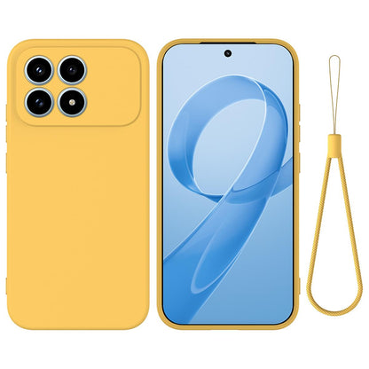 For Redmi K90 / Poco F8 Pro Solid Color Liquid Silicone Dropproof Full Coverage Phone Case(Yellow)