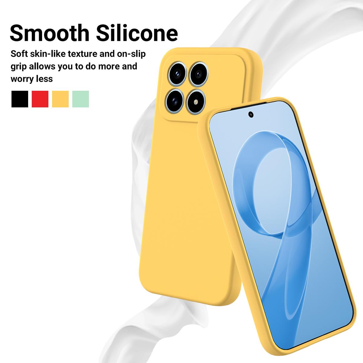 For Redmi K90 / Poco F8 Pro Solid Color Liquid Silicone Dropproof Full Coverage Phone Case(Yellow)