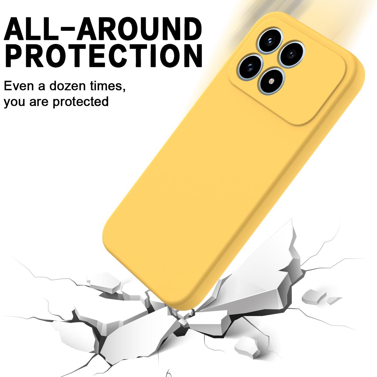 For Redmi K90 / Poco F8 Pro Solid Color Liquid Silicone Dropproof Full Coverage Phone Case(Yellow)