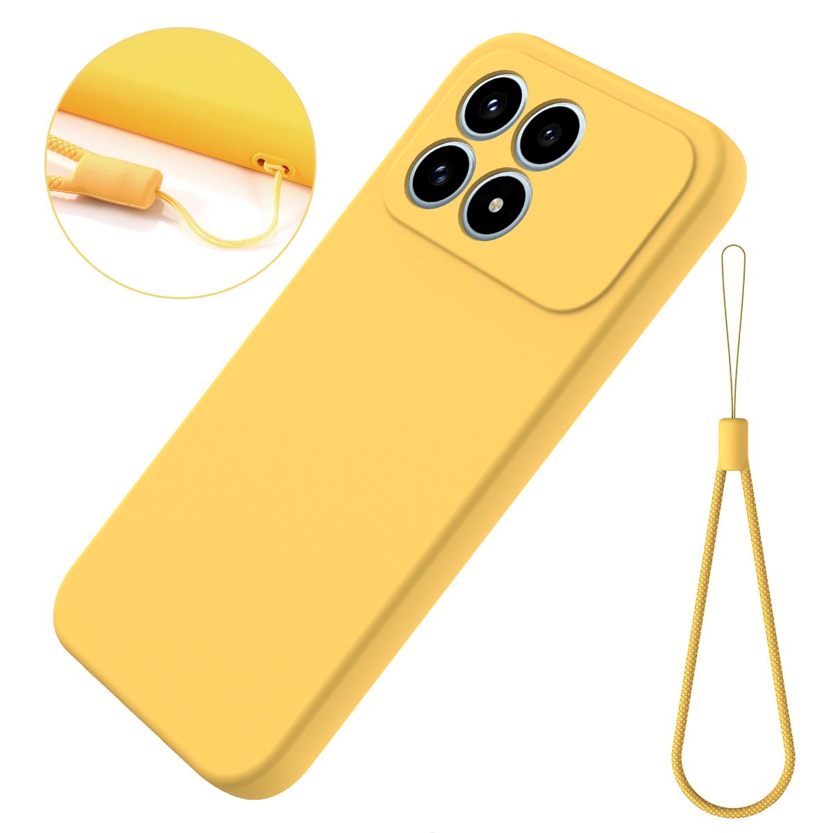 For Redmi K90 / Poco F8 Pro Solid Color Liquid Silicone Dropproof Full Coverage Phone Case(Yellow)