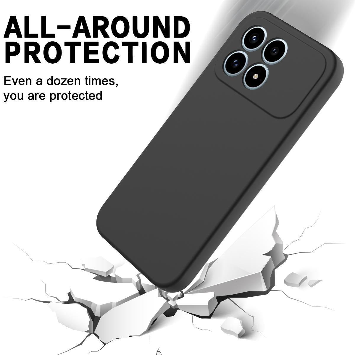 For Redmi K90 / Poco F8 Pro Solid Color Liquid Silicone Dropproof Full Coverage Phone Case(Black)