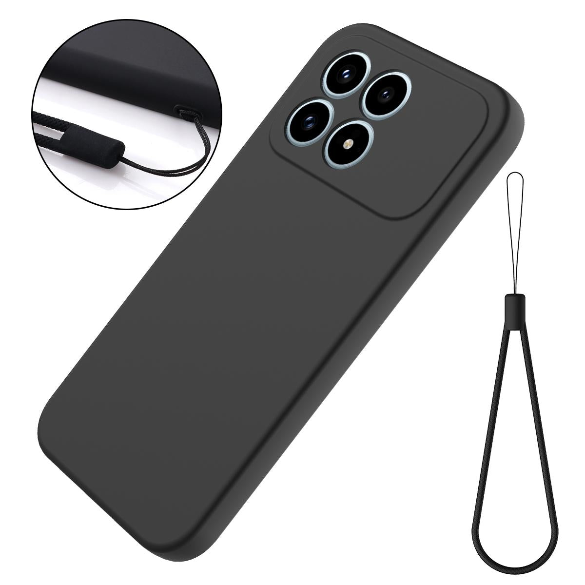For Redmi K90 / Poco F8 Pro Solid Color Liquid Silicone Dropproof Full Coverage Phone Case(Black)