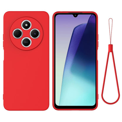 For Redmi 17C 4G 171mm Solid Color Liquid Silicone Dropproof Full Coverage Phone Case - Red - EDA006707135A