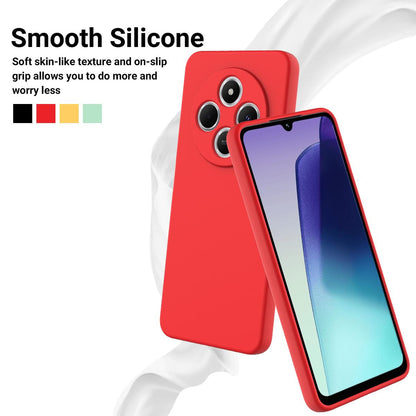 For Redmi 17C 4G 171mm Solid Color Liquid Silicone Dropproof Full Coverage Phone Case - Red - EDA006707135A