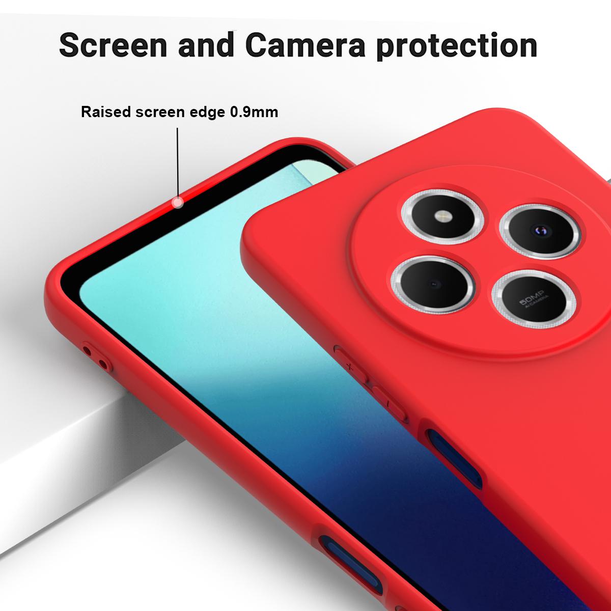 For Redmi 17C 4G 171mm Solid Color Liquid Silicone Dropproof Full Coverage Phone Case - Red - EDA006707135A