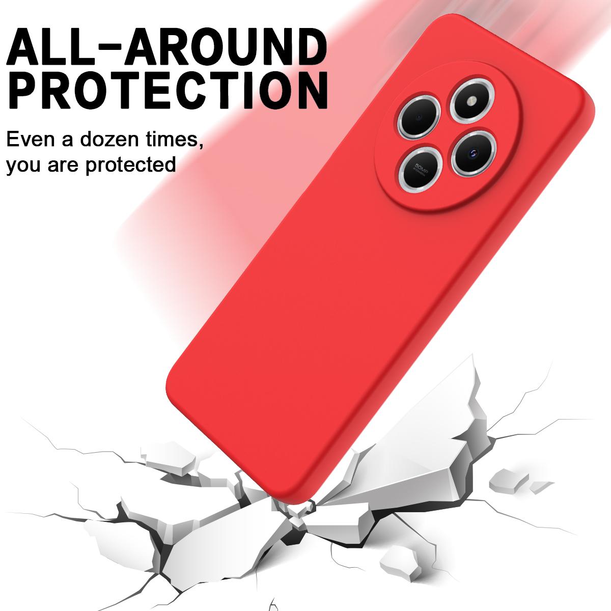For Redmi 17C 4G 171mm Solid Color Liquid Silicone Dropproof Full Coverage Phone Case - Red - EDA006707135A