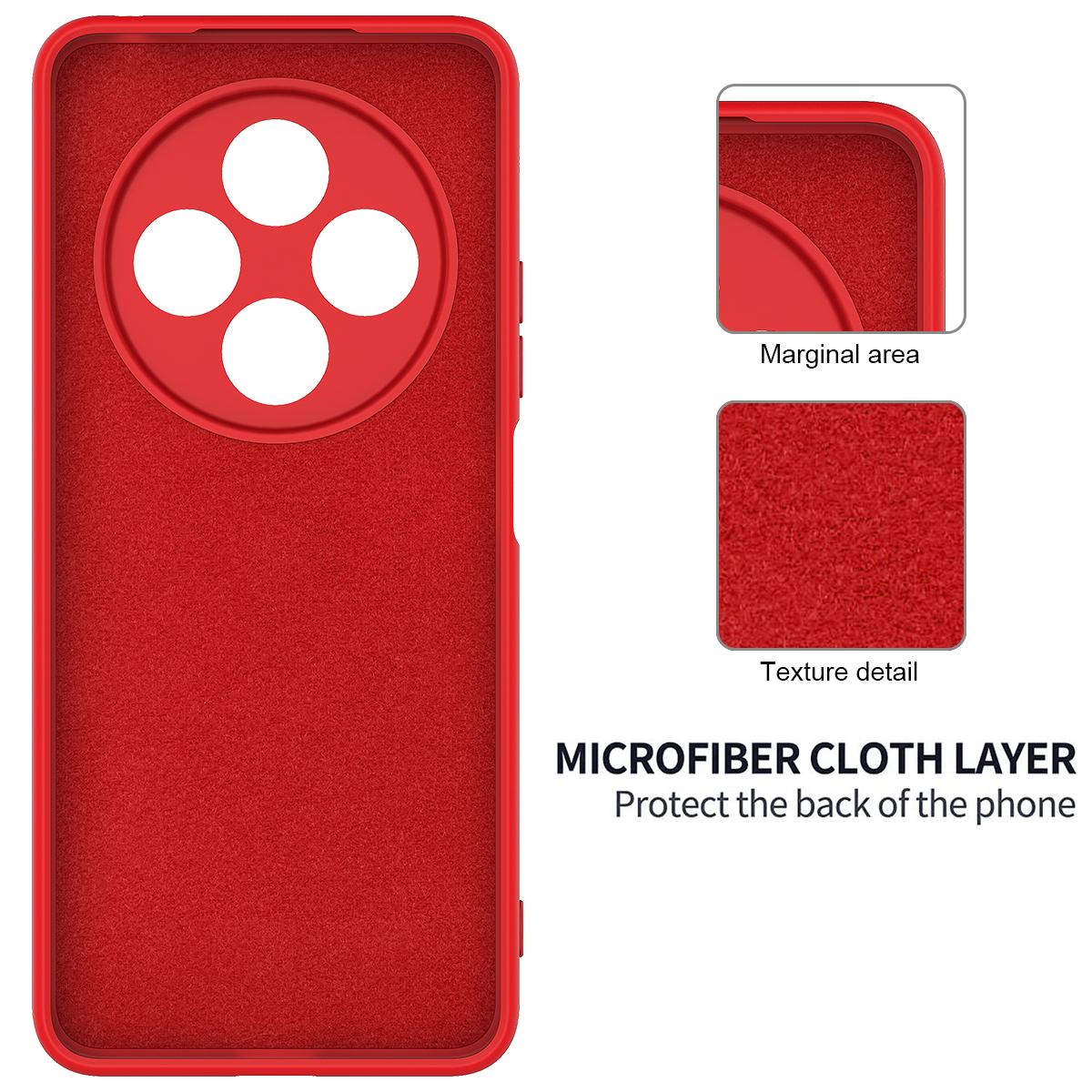 For Redmi 17C 4G 171mm Solid Color Liquid Silicone Dropproof Full Coverage Phone Case - Red - EDA006707135A