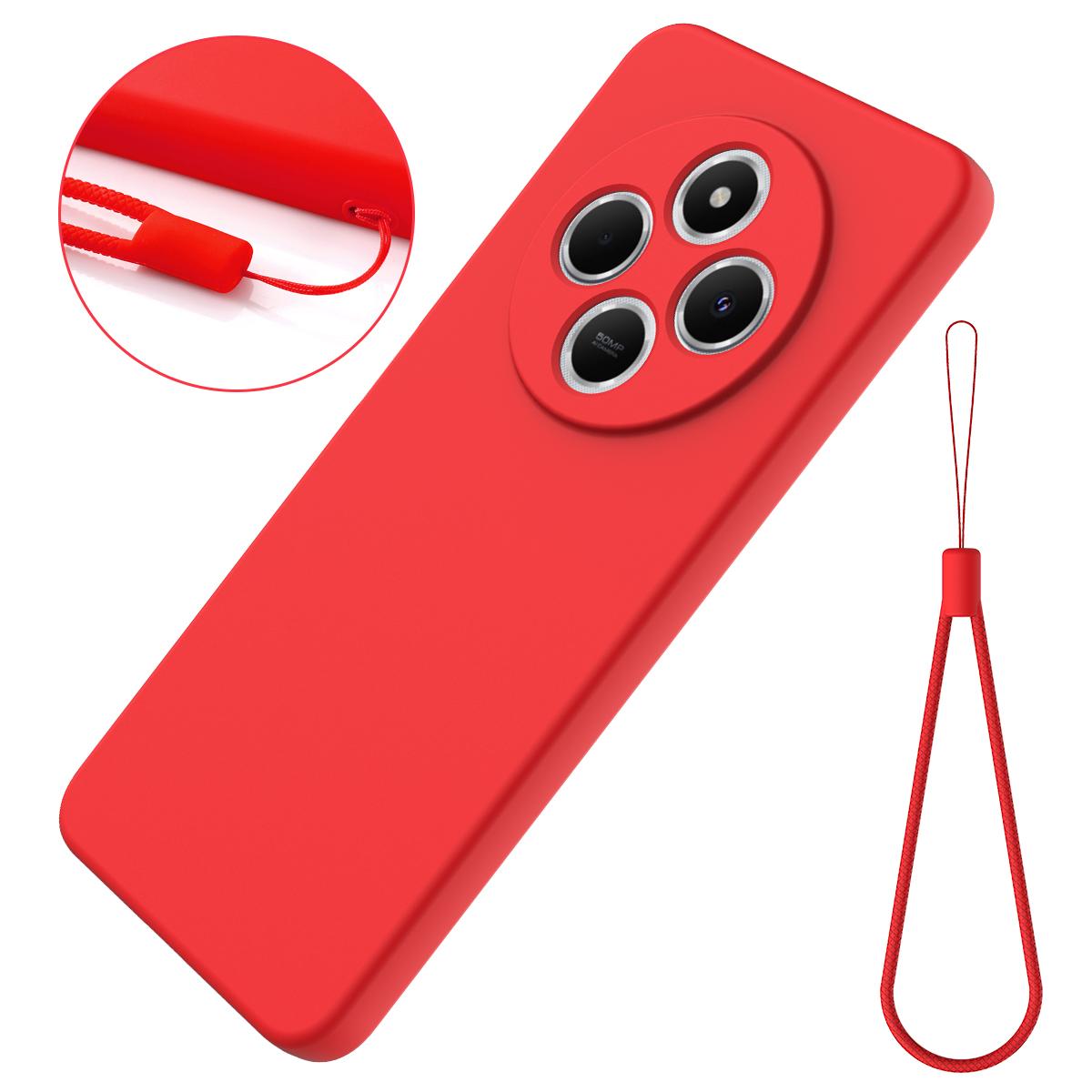 For Redmi 17C 4G 171mm Solid Color Liquid Silicone Dropproof Full Coverage Phone Case - Red - EDA006707135A