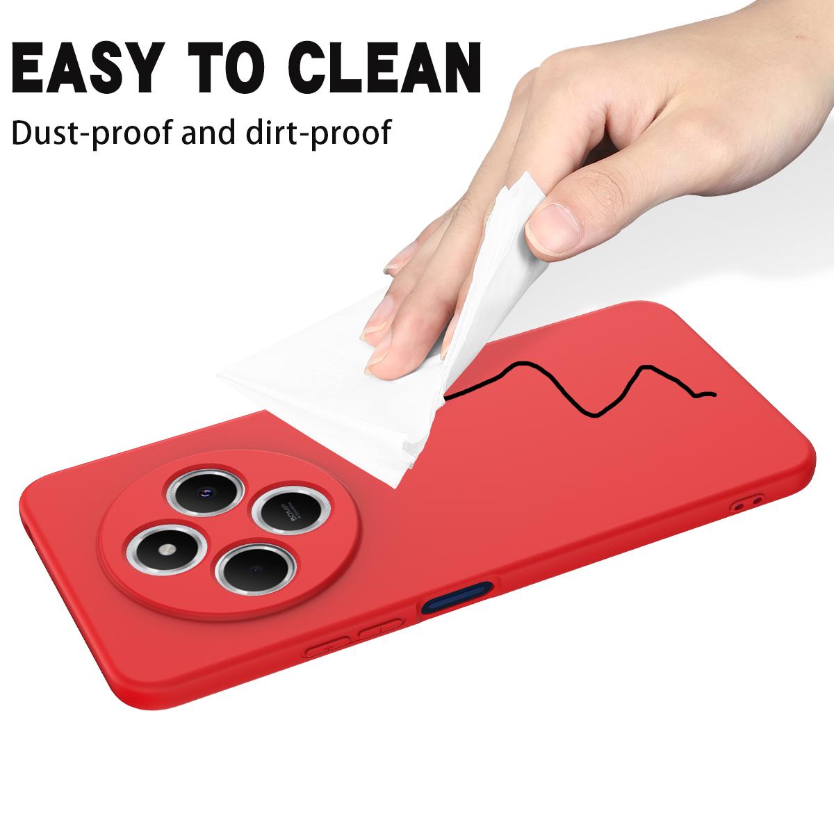 For Redmi 17C 4G 171mm Solid Color Liquid Silicone Dropproof Full Coverage Phone Case - Red - EDA006707135A