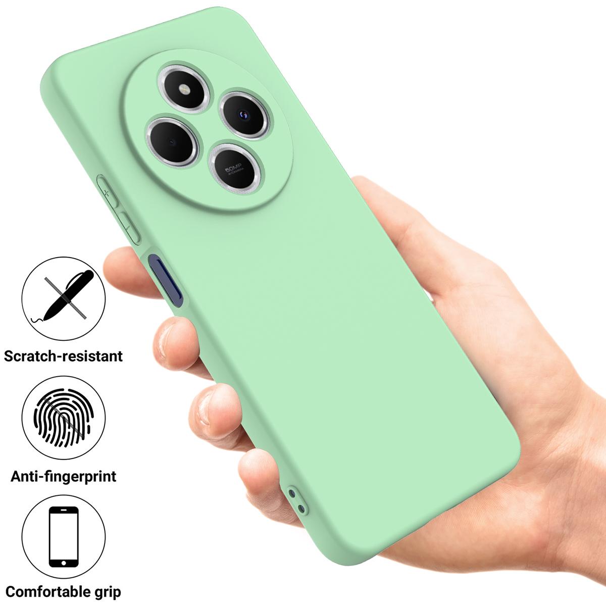 For Redmi 17C 4G 171mm Solid Color Liquid Silicone Dropproof Full Coverage Phone Case - Green - EDA006707135B
