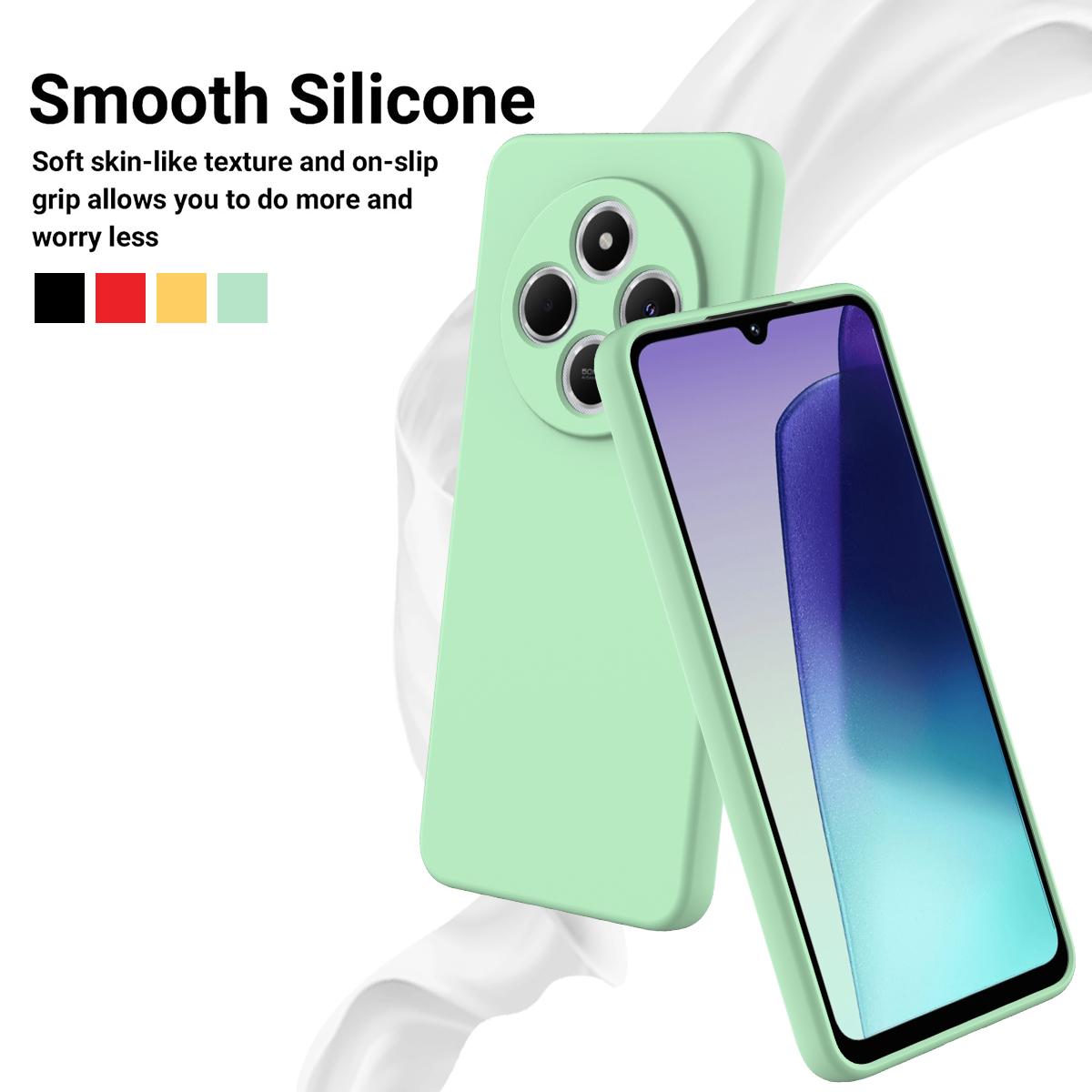 For Redmi 17C 4G 171mm Solid Color Liquid Silicone Dropproof Full Coverage Phone Case - Green - EDA006707135B