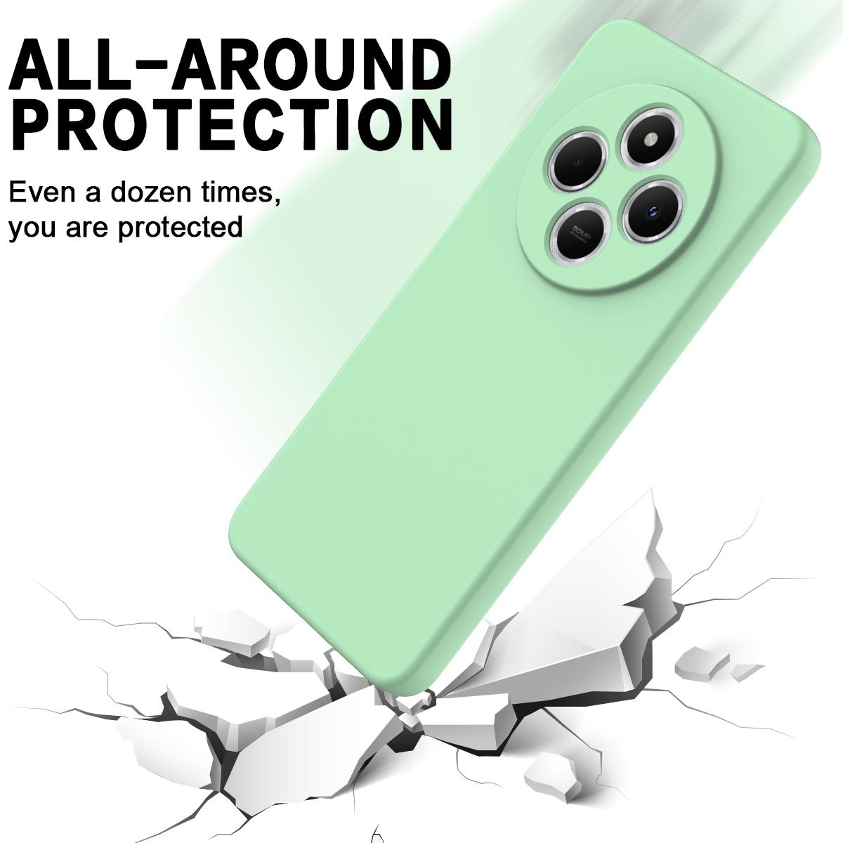 For Redmi 17C 4G 171mm Solid Color Liquid Silicone Dropproof Full Coverage Phone Case - Green - EDA006707135B