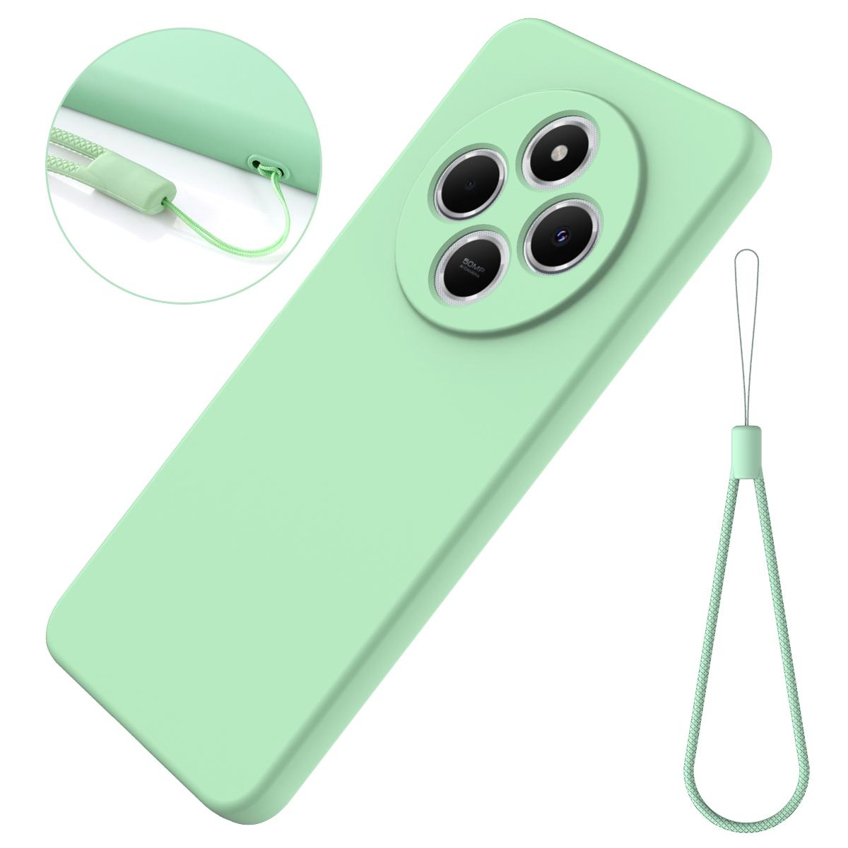 For Redmi 17C 4G 171mm Solid Color Liquid Silicone Dropproof Full Coverage Phone Case - Green - EDA006707135B
