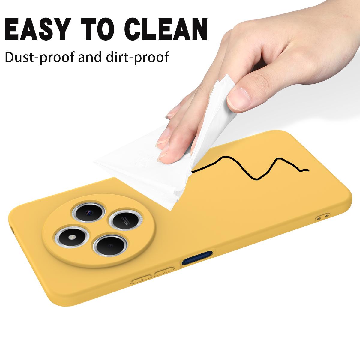 For Redmi 17C 4G 171mm Solid Color Liquid Silicone Dropproof Full Coverage Phone Case - Yellow - EDA006707135C