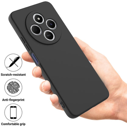 For Redmi 17C 4G 171mm Solid Color Liquid Silicone Dropproof Full Coverage Phone Case - Black - EDA006707135D